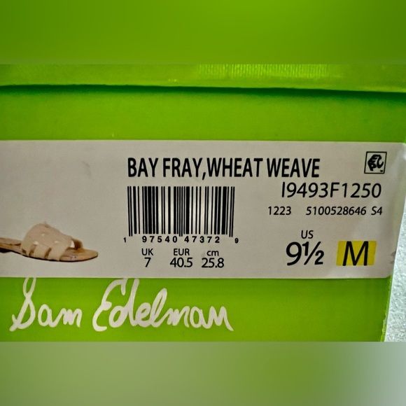 NEW Sam Edelman Bray Fray Wheat Weave Slide Sandals -Size 9.5 - Picture 8 of 8